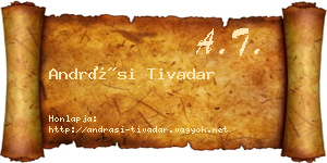 Andrási Tivadar névjegykártya