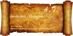 Andrási Tivadar névjegykártya