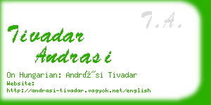 tivadar andrasi business card